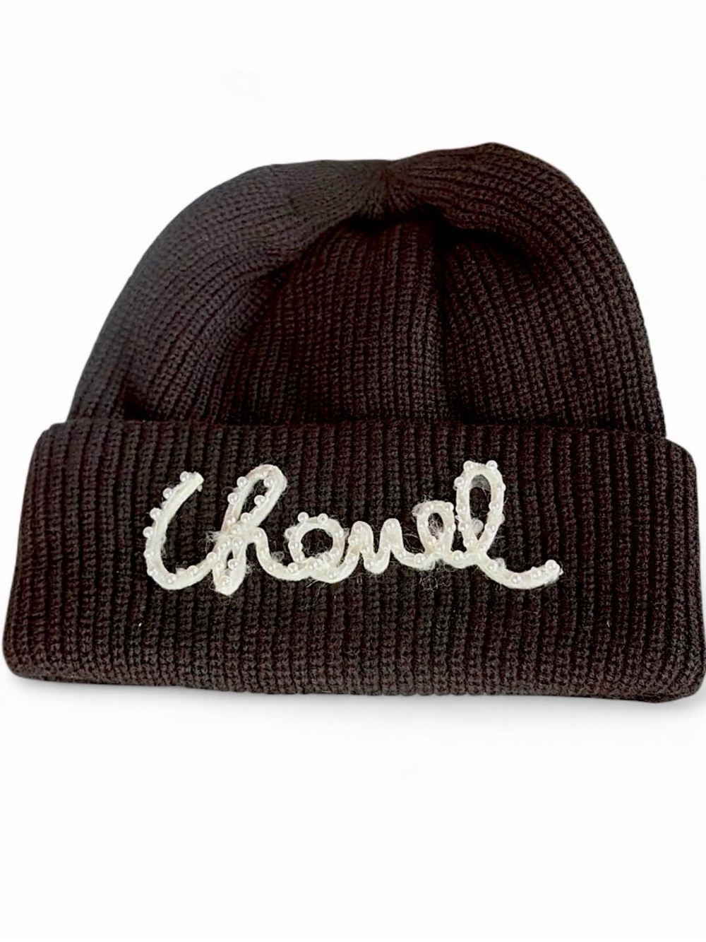 🖤⛸️❄️ Knit Script ‘chanel‘ Beanie snow ⛷️🖤🏂